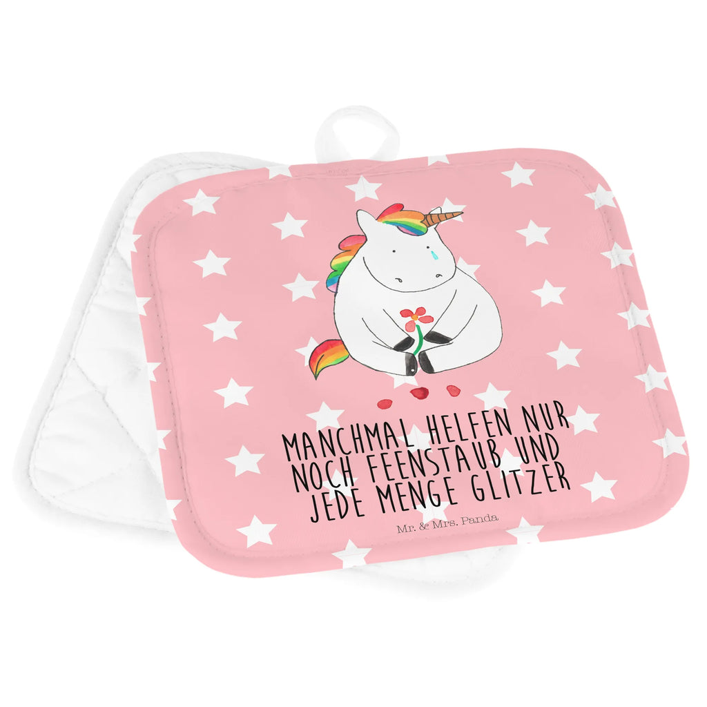2er Set Topflappen  Einhorn Traurig Topfhandschuhe, Topflappen, Topfuntersetzer, Topflappen Set, Topflappen 2er Set, 2er Set Topflappen, topfhalter, Topflappenset, Einhörner, Einhorn Deko, Unicorn, Einhorn, Blume, Freunde, Glitzer, Liebe, Trösten. Freundschaft, Trauer, Grußkarte