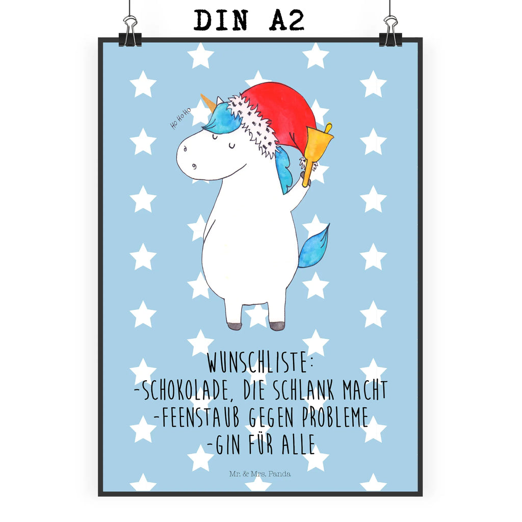 Poster unicorn Santa Claus Plakat, Wanddekoration, kunst für die wand, Bild, kunstposter, Wanddeko Bild, Deko Bild, Kunstdruck, kunstdruck poster, Wandschmuck, Wandposter, grafikposter, Mr. & Mrs. Panda Poster, wandkunst, Wandbild, Poster, wanddruck, drucke, Posterdruck, Designposter, wanddeko, Bild für Wand, Einhorn Deko, Einhörner, Einhorn, Unicorn, Schoki, Schokolade, Feenstaub, Wunschzettel, Wunschliste, Weihnachtsmann, Nikolaus, Weihnachten, Gin