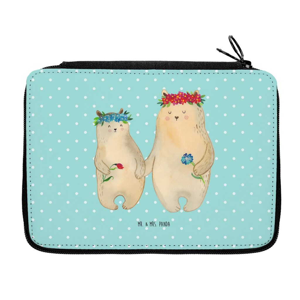 Leather folder Bears with flower crown Federmappe, Federmäppchen, Stifte Etui, Stiftetasche, Familie, Vatertag, Schwester, Muttertag, Bruder, Papa, Oma, Mama, Opa, Bären, Töchter, Lieblingsmensch, Mutter, beste Mutter, Mutti, Bär, Mami, Tochter, Kind, Lieblingsmama, weltbeste Mama, Vorbild, Kinder, Family, Geschenk Mama. Muttertag