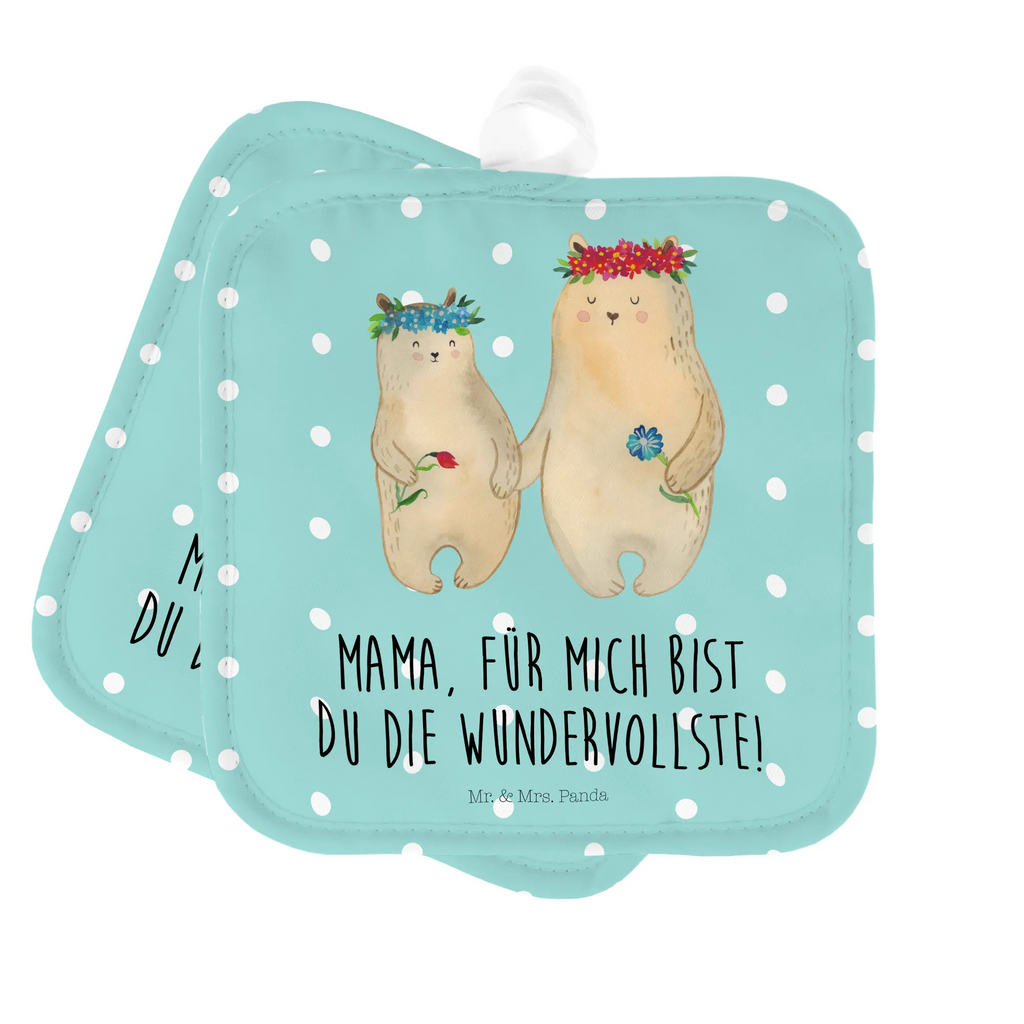 2er Set Topflappen  Bären mit Blumenkranz Topflappen mit Spruch, Topfhandschuh, Ofenhandschuh, Topflappen 2er Set, Topfhandschuhe, Topflappen, Topflappenset, Ofenhandschuhe, Topflappen lustig, Topfuntersetzer, Schöne Topflappen, Topflappen Set, Familie, Vatertag, Muttertag, Bruder, Schwester, Mama, Papa, Oma, Opa, Kinder, Töchter, Tochter, Vorbild, Lieblingsmama, Kind, Geschenk Mama. Muttertag, Bären, beste Mutter, Mutter, Family, Bär, weltbeste Mama, Lieblingsmensch, Mutti, Mami