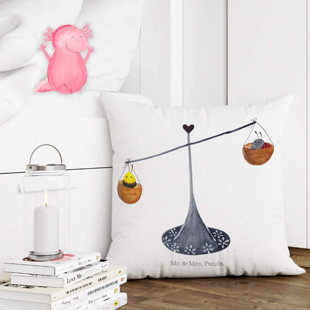 Cushion Star sign Scale pillow case, bedroom, couch, 40x40, bed, fluffy, 40 x 40, soft, pad, Pillow, pillows, settee, cushion, sofa, constellations, birthdays, astrology, zodiac, date of birth, month of birth, balance, birthday September, gift September, gift October, Libra zodiac sign, ladybird, Libra, Libra gift, bumble bee, birthday October, bee