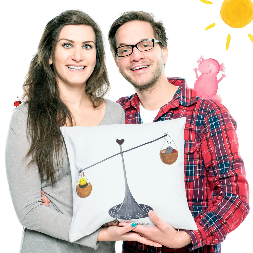 Cushion Star sign Scale pillow case, bedroom, couch, 40x40, bed, fluffy, 40 x 40, soft, pad, Pillow, pillows, settee, cushion, sofa, constellations, birthdays, astrology, zodiac, date of birth, month of birth, balance, birthday September, gift September, gift October, Libra zodiac sign, ladybird, Libra, Libra gift, bumble bee, birthday October, bee