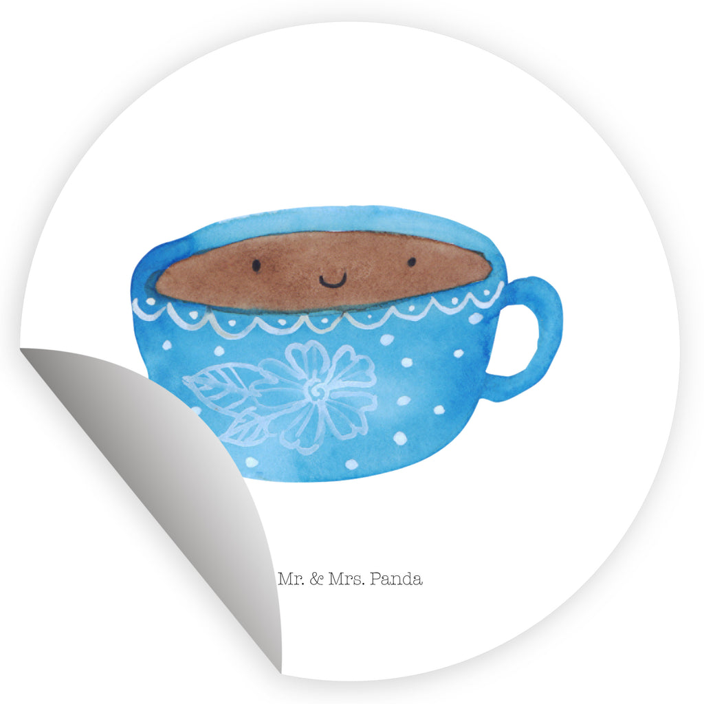 Rund Aufkleber Kaffee Tasse Sticker, Aufkleber, Etikett, Tiermotive, Gute Laune, lustige Sprüche, Tiere, Kaffee, Tasse, Liebe, Geschmack, Genuss, Glücklich