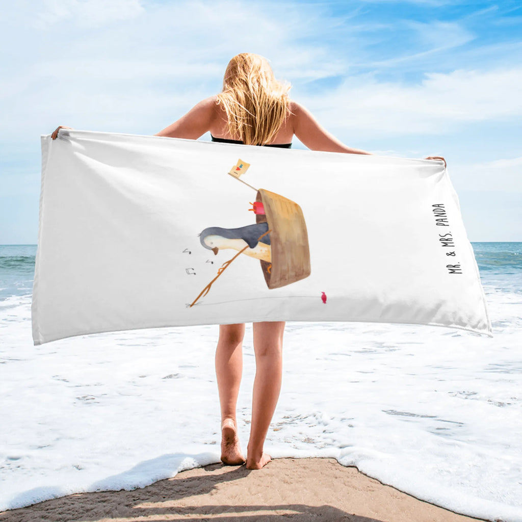 XL bath towel Penguin fishing boat luxury bath sheet, spa towel, large beach towel, oversized towel, extra large swim towel, XL bath towel, Penguin, North Pole, Winter, Penguins, gift idea heartache, motivation, separation, boat, life, fishing, new start, new beginning, divorce, fishing boat, love of life, enjoy, penguins