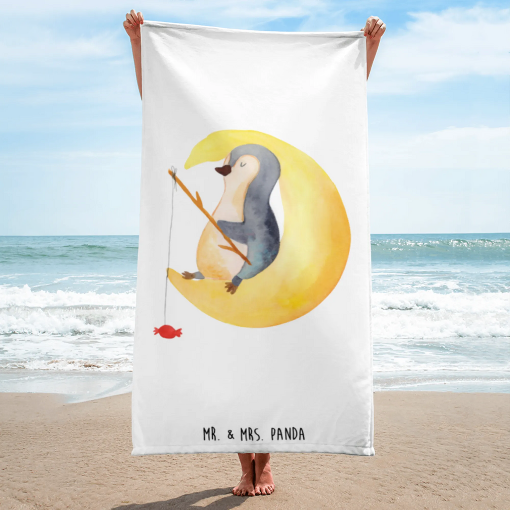 XL bath towel Penguin moon luxury bath sheet, spa towel, extra large swim towel, oversized towel, large beach towel, XL bath towel, Penguin, North Pole, Winter, Penguins, bedroom, night's rest, sleep, guest room, insomnia, penguins, falling asleep, saying