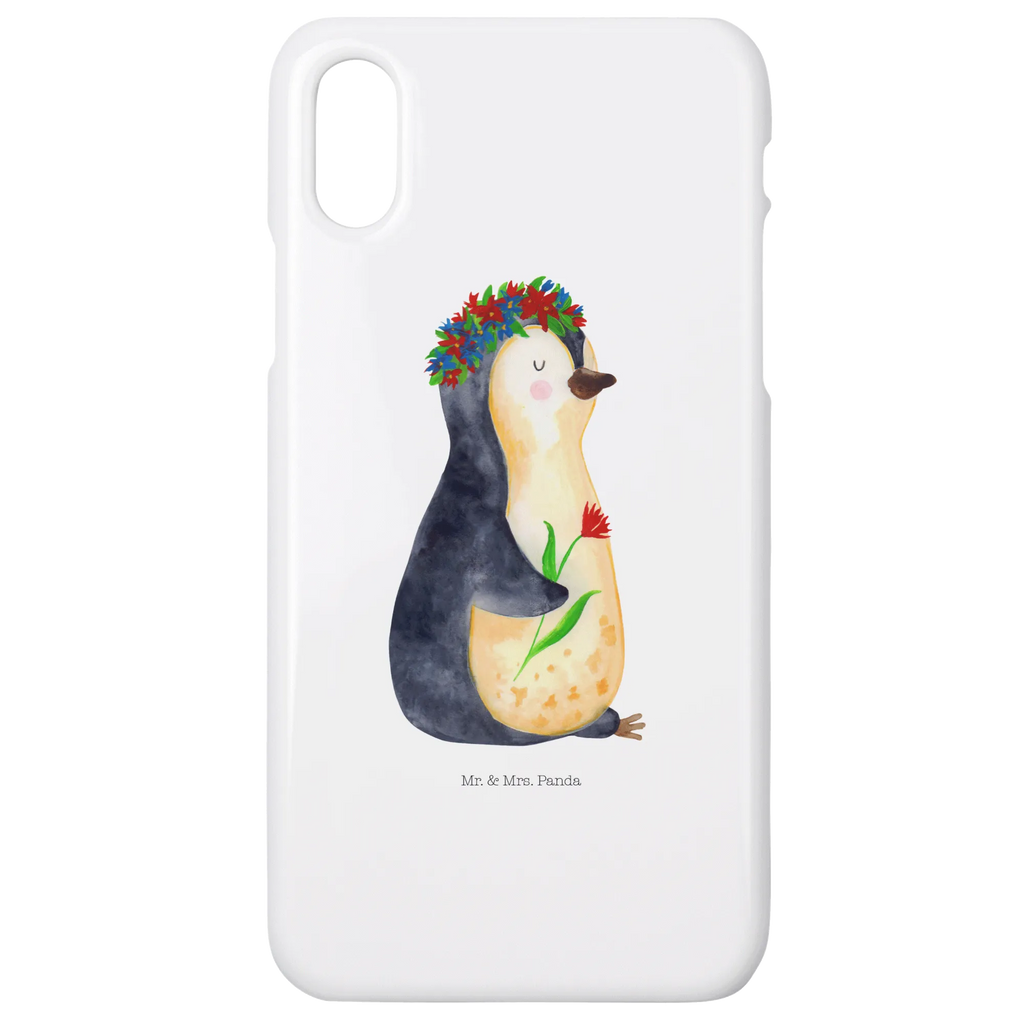 Handyhülle Pinguin Blumen Iphone 10, Handy, Iphone X, Handyhülle, Handy Case, Hülle, Cover, Handycover, Pinguin, Liebeskummer, Universum, Geschenkidee, Lebenslust, Ziele, Blumenkranz, Motivation, Leben, Pinguine, Lebensziele, Wünsche