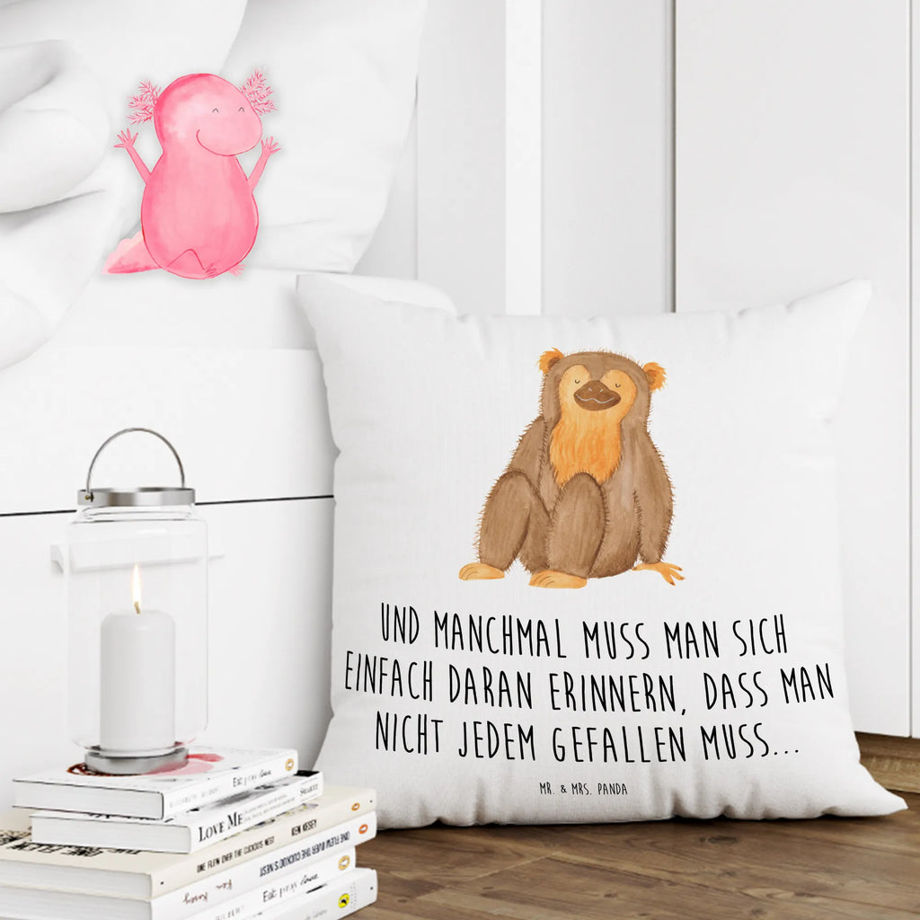 Cushion Monkey Pillow, bed, soft, cushion, couch, pillows, bedroom, 40 x 40, settee, sofa, pad, 40x40, pillow case, fluffy, Africa, monkey, self-esteem, respect, love, monkeys, self-confidence, motivation, selfcare, self-love