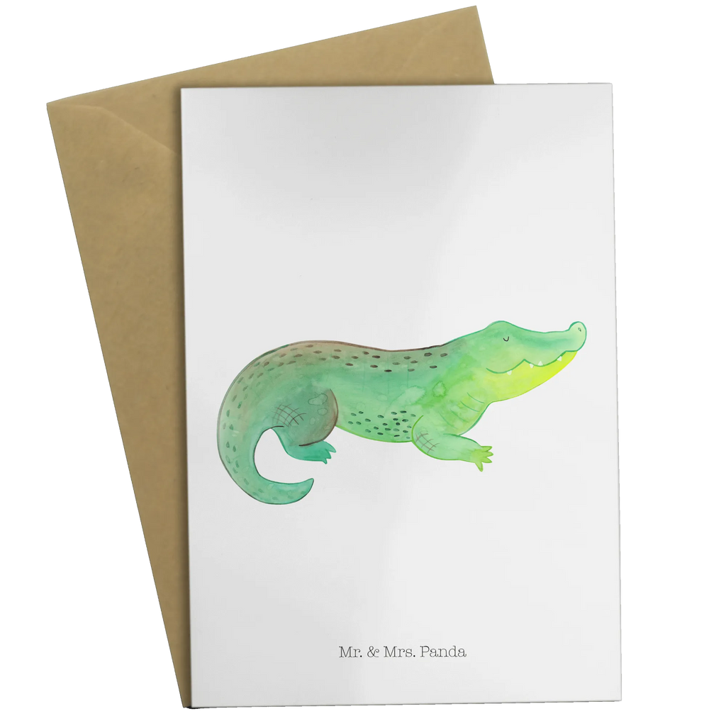 Greetings card Crocodile Grußkarte, Klappkarte, Hochzeitskarte, Karte, Einladungskarte, Ansichtskarten, Geburtstagskarte, Glückwunschkarte, Meerestiere, Meer, Urlaub, Krokodil, Krokodile, Reiselust, beste Freundin, Lieblingsmensch, verrückt sein, spontan sein, Freundin, Abenteuerlust