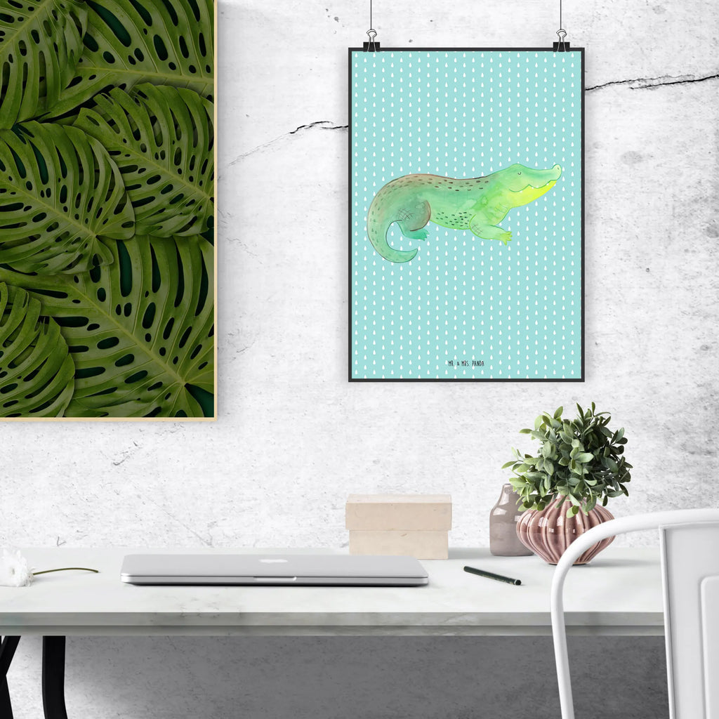 Poster Crocodile Plakat, grafikposter, wandkunst, Wanddekoration, Kunstdruck, kunstdruck poster, Wandschmuck, Poster, wanddeko, Wandposter, Wanddeko Bild, Deko Bild, Wandbild, wanddruck, Posterdruck, Bild, Designposter, Bild für Wand, drucke, kunstposter, Mr. & Mrs. Panda Poster, kunst für die wand, Meer, Meerestiere, Urlaub, Krokodile, Abenteuerlust, Beste Freundin, Verrückt sein, Krokodil, Freundin, Spontan sein, Lieblingsmensch, Reiselust