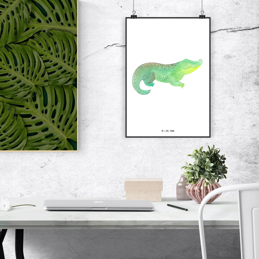 Poster Crocodile Plakat, grafikposter, wandkunst, Wanddekoration, Kunstdruck, kunstdruck poster, Wandschmuck, Poster, wanddeko, Wandposter, Wanddeko Bild, Deko Bild, Wandbild, wanddruck, Posterdruck, Bild, Designposter, Bild für Wand, drucke, kunstposter, Mr. & Mrs. Panda Poster, kunst für die wand, Meer, Meerestiere, Urlaub, Krokodile, Abenteuerlust, Beste Freundin, Verrückt sein, Krokodil, Freundin, Spontan sein, Lieblingsmensch, Reiselust