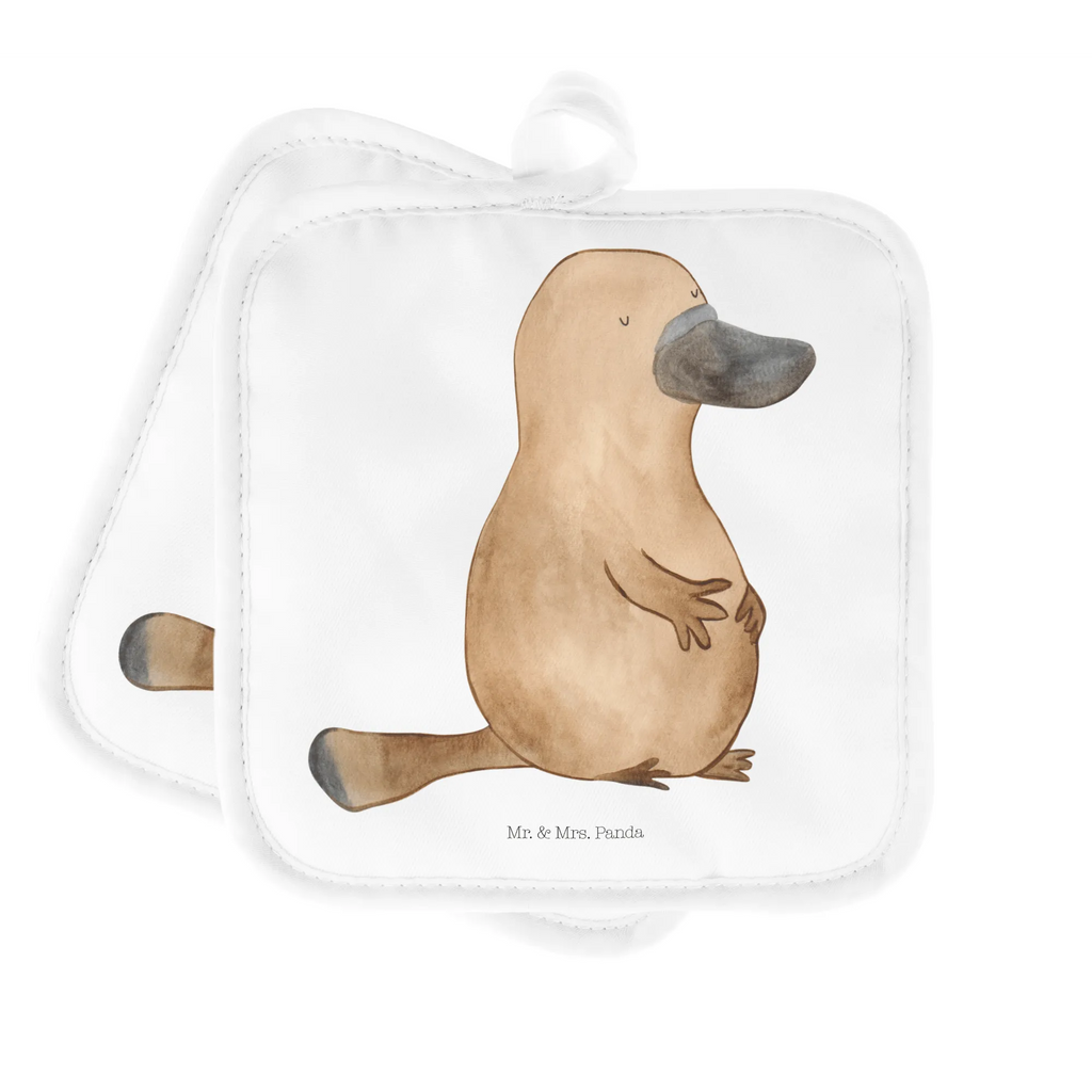 2er Set Topflappen  Schnabeltier Mut Topfhandschuhe, 2er Set Topflappen, topfhalter, Topflappen Set, Topflappen, Topflappen 2er Set, Topfuntersetzer, Topflappenset, Urlaub, Meer, Meerestiere, Motivation, Training, mutig, Neuanfang, Büro, Weltreise, Mut, Neustart, Schnabeltiere, Arbeit, Raodtrip, Lebensweisheit, Schnabeltier