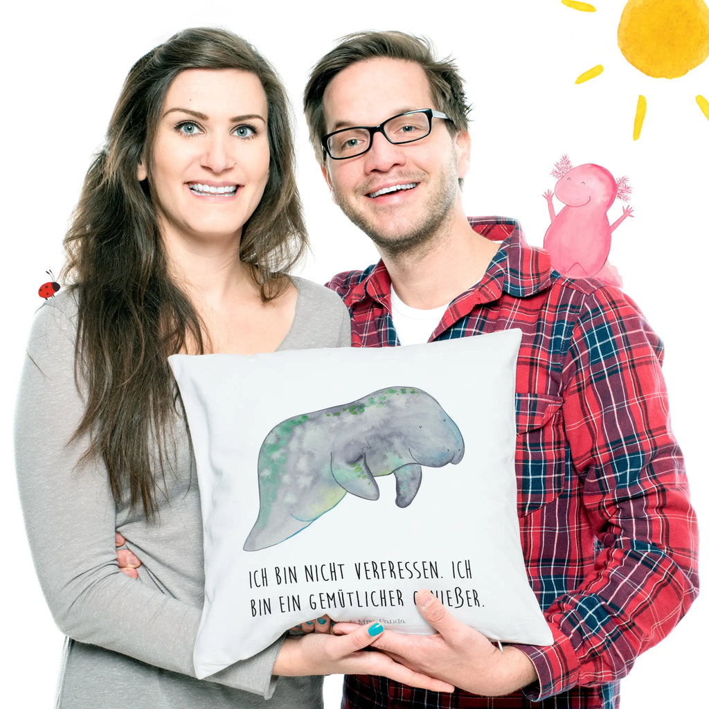 Cushion manatee Relax pad, pillow case, fluffy, sofa, settee, cushion, bedroom, 40 x 40, pillows, Pillow, couch, bed, soft, 40x40, Seafood, aquatic animals, ocean, sea, fish, shells, corals, reef, whale, narwhal, sea urchin, lobster, platypus, turtle, manatee, crocodile, orca, shrimp, gifts for seafood lovers, water world, underwater animals, underwater world, vacation, deep sea, seafood fans, gift ideas, seafood decoration, seafood posters, diet, food, sweets, diet mania, sugar, manatees, losing weight