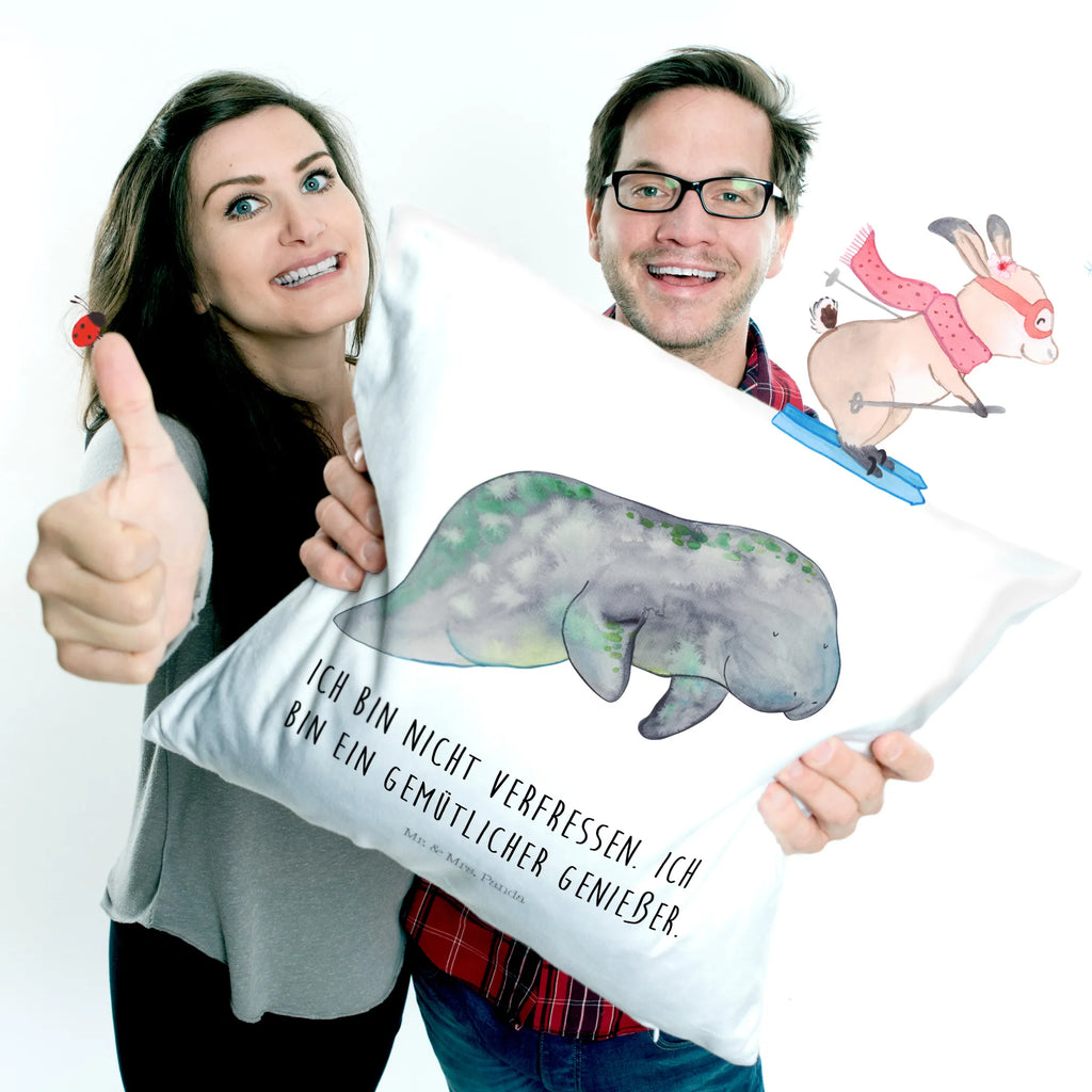 Cushion manatee Relax pad, pillow case, fluffy, sofa, settee, cushion, bedroom, 40 x 40, pillows, Pillow, couch, bed, soft, 40x40, Seafood, aquatic animals, ocean, sea, fish, shells, corals, reef, whale, narwhal, sea urchin, lobster, platypus, turtle, manatee, crocodile, orca, shrimp, gifts for seafood lovers, water world, underwater animals, underwater world, vacation, deep sea, seafood fans, gift ideas, seafood decoration, seafood posters, diet, food, sweets, diet mania, sugar, manatees, losing weight