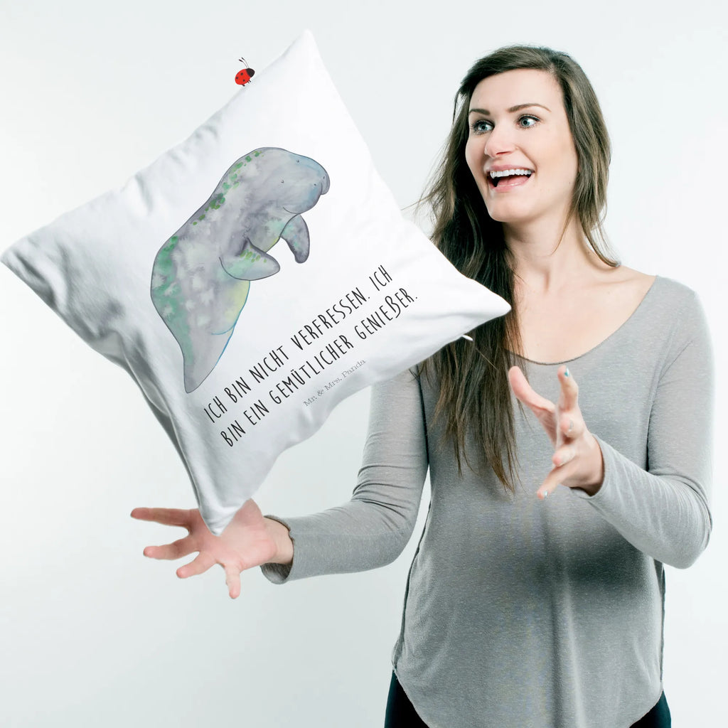 Cushion manatee Relax pad, pillow case, fluffy, sofa, settee, cushion, bedroom, 40 x 40, pillows, Pillow, couch, bed, soft, 40x40, Seafood, aquatic animals, ocean, sea, fish, shells, corals, reef, whale, narwhal, sea urchin, lobster, platypus, turtle, manatee, crocodile, orca, shrimp, gifts for seafood lovers, water world, underwater animals, underwater world, vacation, deep sea, seafood fans, gift ideas, seafood decoration, seafood posters, diet, food, sweets, diet mania, sugar, manatees, losing weight