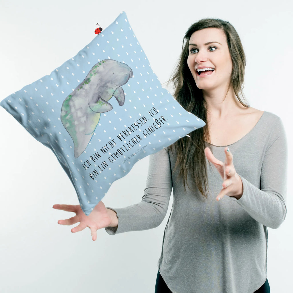 Cushion manatee Relax pad, pillow case, fluffy, sofa, settee, cushion, bedroom, 40 x 40, pillows, Pillow, couch, bed, soft, 40x40, Seafood, aquatic animals, ocean, sea, fish, shells, corals, reef, whale, narwhal, sea urchin, lobster, platypus, turtle, manatee, crocodile, orca, shrimp, gifts for seafood lovers, water world, underwater animals, underwater world, vacation, deep sea, seafood fans, gift ideas, seafood decoration, seafood posters, diet, food, sweets, diet mania, sugar, manatees, losing weight