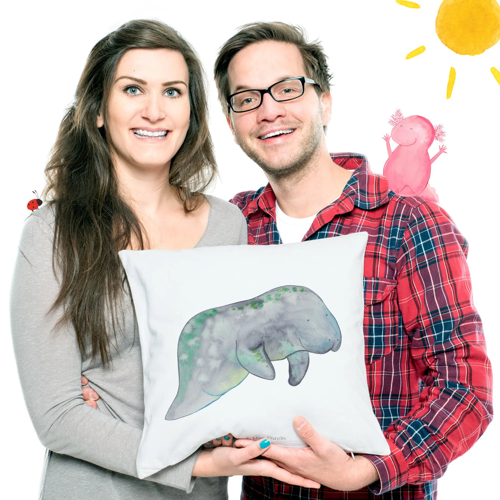 Cushion manatee Relax pad, pillow case, fluffy, sofa, settee, cushion, bedroom, 40 x 40, pillows, Pillow, couch, bed, soft, 40x40, Seafood, aquatic animals, ocean, sea, fish, shells, corals, reef, whale, narwhal, sea urchin, lobster, platypus, turtle, manatee, crocodile, orca, shrimp, gifts for seafood lovers, water world, underwater animals, underwater world, vacation, deep sea, seafood fans, gift ideas, seafood decoration, seafood posters, diet, food, sweets, diet mania, sugar, manatees, losing weight