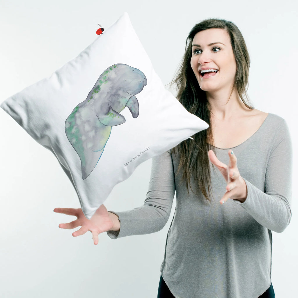 Cushion manatee Relax pad, pillow case, fluffy, sofa, settee, cushion, bedroom, 40 x 40, pillows, Pillow, couch, bed, soft, 40x40, Seafood, aquatic animals, ocean, sea, fish, shells, corals, reef, whale, narwhal, sea urchin, lobster, platypus, turtle, manatee, crocodile, orca, shrimp, gifts for seafood lovers, water world, underwater animals, underwater world, vacation, deep sea, seafood fans, gift ideas, seafood decoration, seafood posters, diet, food, sweets, diet mania, sugar, manatees, losing weight