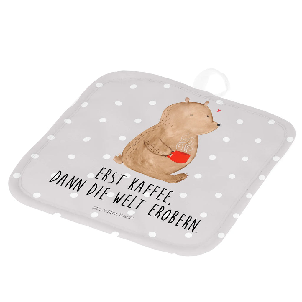 2er Set Topflappen  Bär Kaffee 2er Set Topflappen, Topfhandschuhe, topfhalter, Topflappen 2er Set, Topfuntersetzer, Topflappen Set, Topflappenset, Topflappen, Teddy, Teddybär, Bär, Welt Erobern, Morgenroutine, Motivation, Kaffee, Welt Retten, Bären, Guten Morgen, Coffee