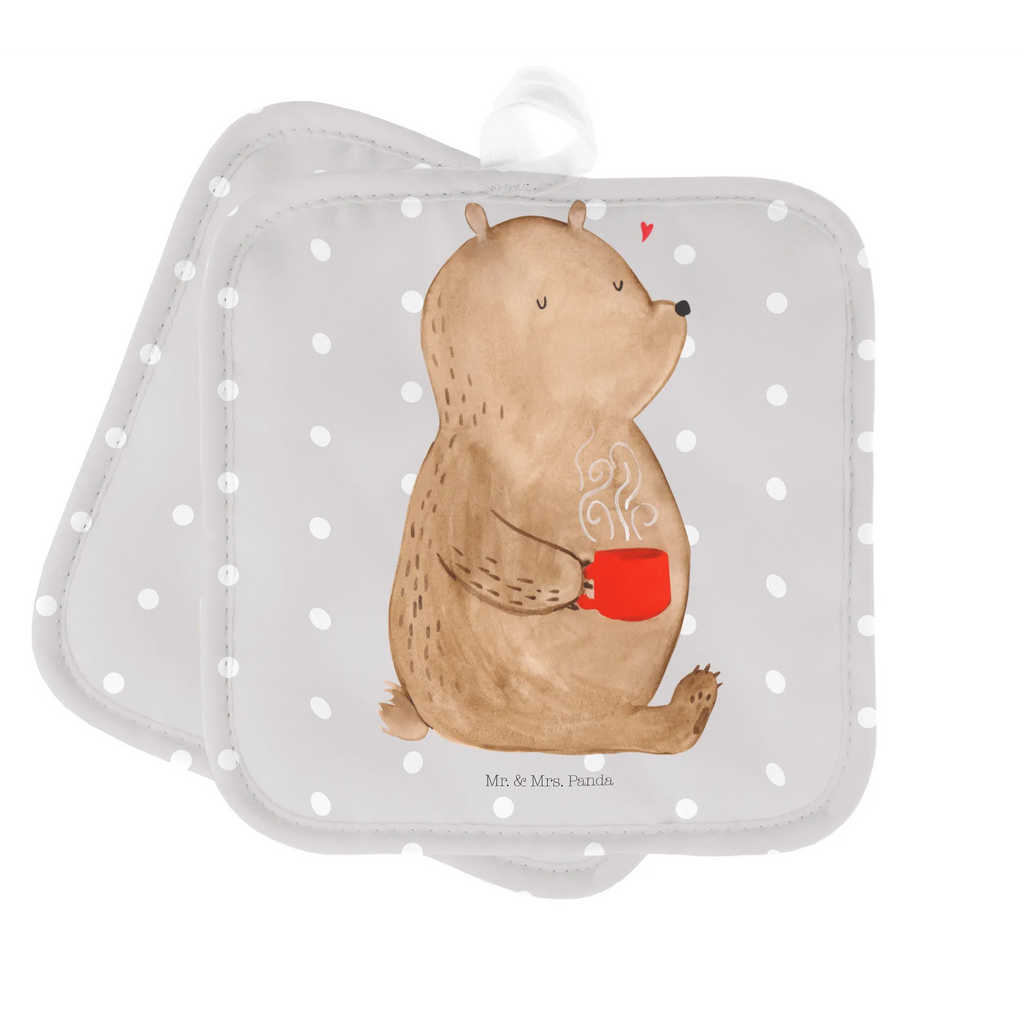 2er Set Topflappen  Bär Kaffee 2er Set Topflappen, Topfhandschuhe, topfhalter, Topflappen 2er Set, Topfuntersetzer, Topflappen Set, Topflappenset, Topflappen, Teddy, Teddybär, Bär, Welt Erobern, Morgenroutine, Motivation, Kaffee, Welt Retten, Bären, Guten Morgen, Coffee