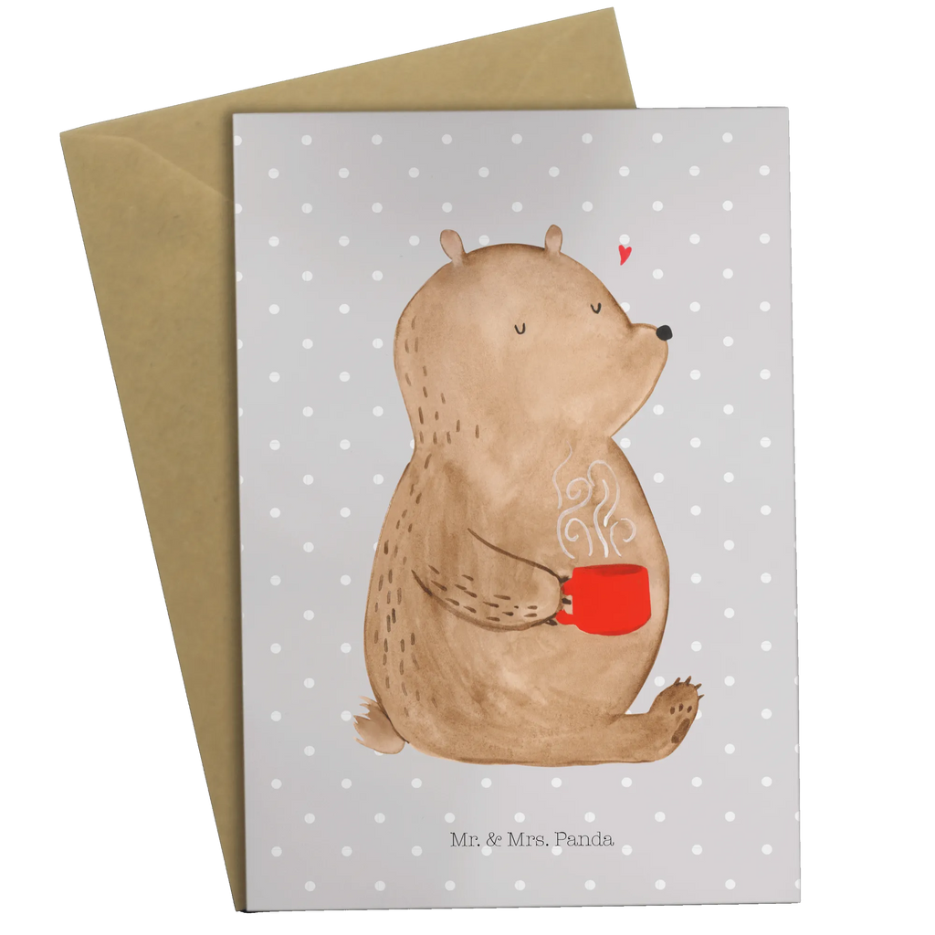 Greetings card bear Coffee Grußkarte, Klappkarte, Beileidskarte, hochzeitskarten, vatertagskarte, weihnachtskarten, neujahrskarte, genesungskarte, osterkarte, osterkarten, Motivkarte, einladungskarten, Glückwunschkarte, abiturkarte, Grußkarten, spruchkarte, babykarte, jubiläumskarte, kommunionskarte, firmungskarte, valentinstagskarte, dankeskarten, glückwunschkarten, Teddy, Teddybär, Bär, Kaffee, Welt Erobern, Bären, Coffee, Motivation, Morgenroutine, Welt Retten, Guten Morgen