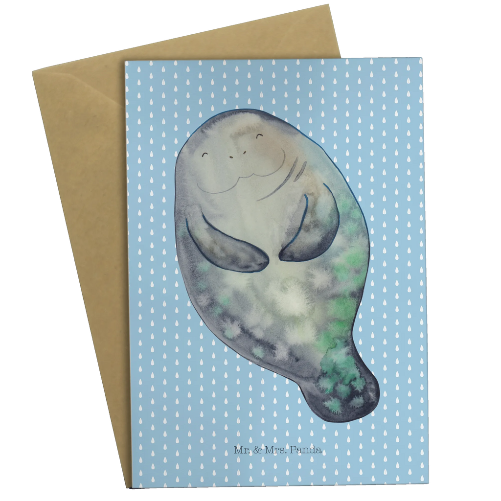 Grußkarte Seekuh happy Geburtstagskarte, Grußkarte, Karte, Einladungskarte, Glückwunschkarte, Hochzeitskarte, Ansichtskarten, Klappkarte, Meerestiere, Meer, Urlaub, Selbstliebe, Seekuh, Achtsamkeit, Neuanfang, Liebeskummer, Respekt, Zufrieden, Neustart, Freundin, Seekühe