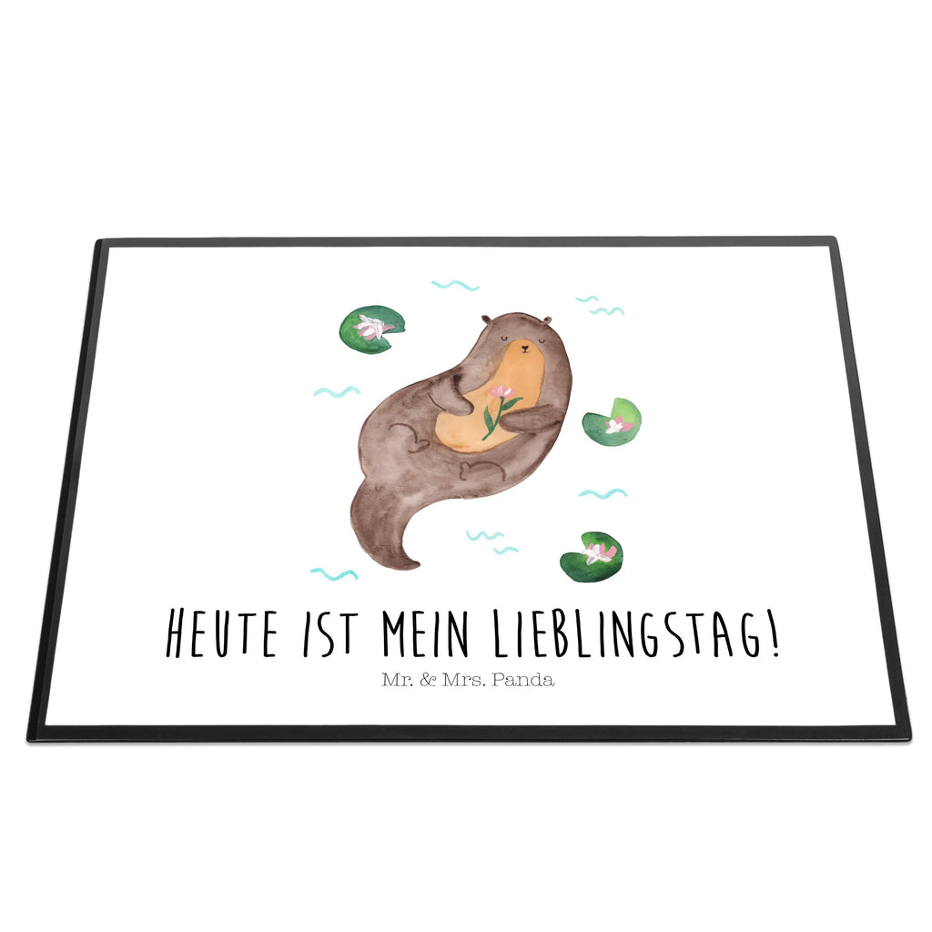 Schreibtischunterlage Otter mit Seerose Büroartikel, Schreibtisch Unterlagen, Schreibtischauflage, Bürobedarf, Schreibwaren, Schreibunterlage, Schreibtischunterlage Groß, Otter, Fischotter, Seeotter, Otter Seeotter See Otter