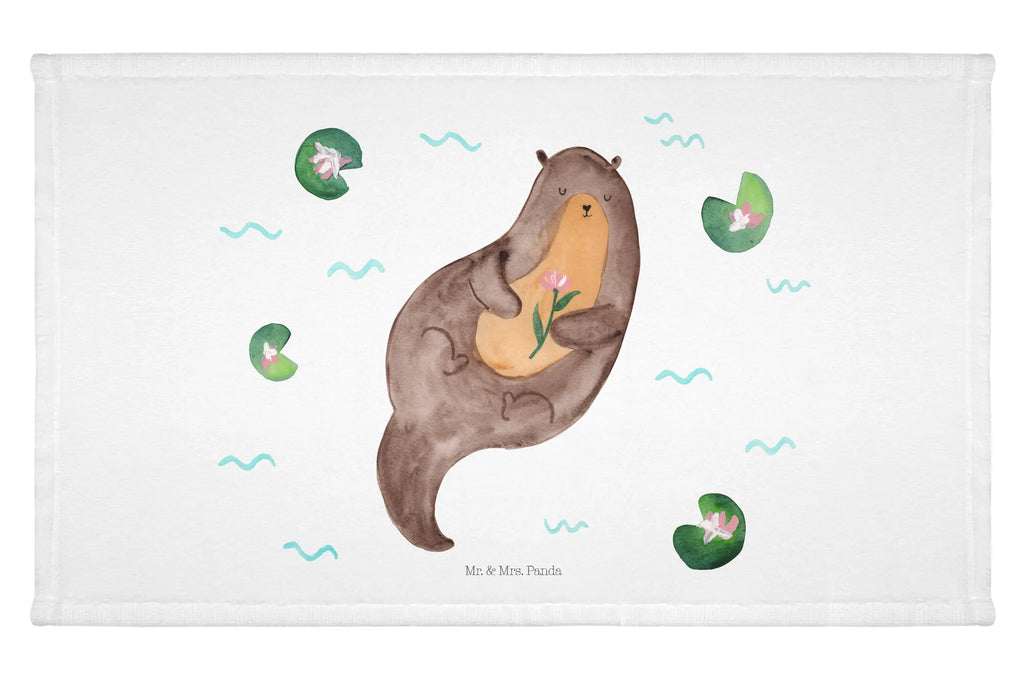 Hand towel otter Water Lily bath towel, big, children, baby, bathroom, Towel, towels, otter, marten, sea otter, European otter, water mammal, aquatic animal, baby otter, predator, water, otter gifts, animal lover, gift ideas for animal lovers, animal, mammal, water animal, gifts for people in love