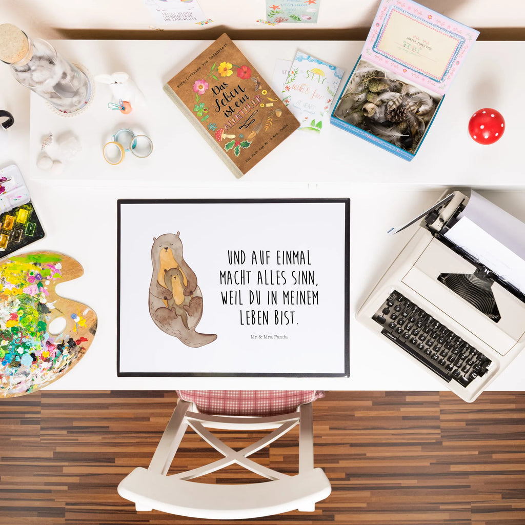 Schreibtischunterlage Otter mit Kind Schreibtisch Unterlagen, Büroartikel, Bürobedarf, Schreibtischauflage, Schreibwaren, Schreibunterlage, Schreibtischunterlage Groß, Otter, Fischotter, Seeotter, Otter Seeotter See Otter