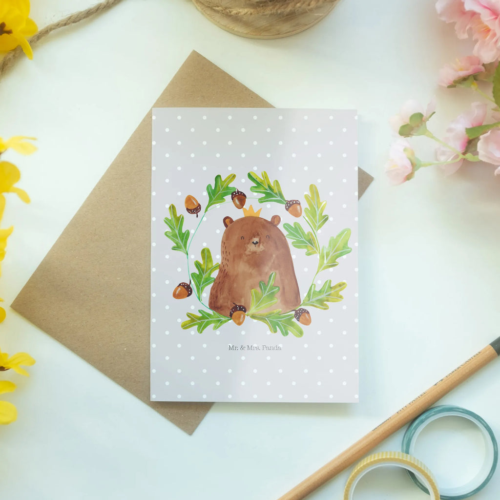 Greetings card bear king Geburtstagskarte, Karte, Klappkarte, Grußkarte, Hochzeitskarte, Einladungskarte, Glückwunschkarte, Ansichtskarten, Bär, Teddy, Teddybär, Daddy, Papi, Vater, bester Vater, Vatertag, Papa Bär, Papa, Dad, bester Papa, weltbester Papa