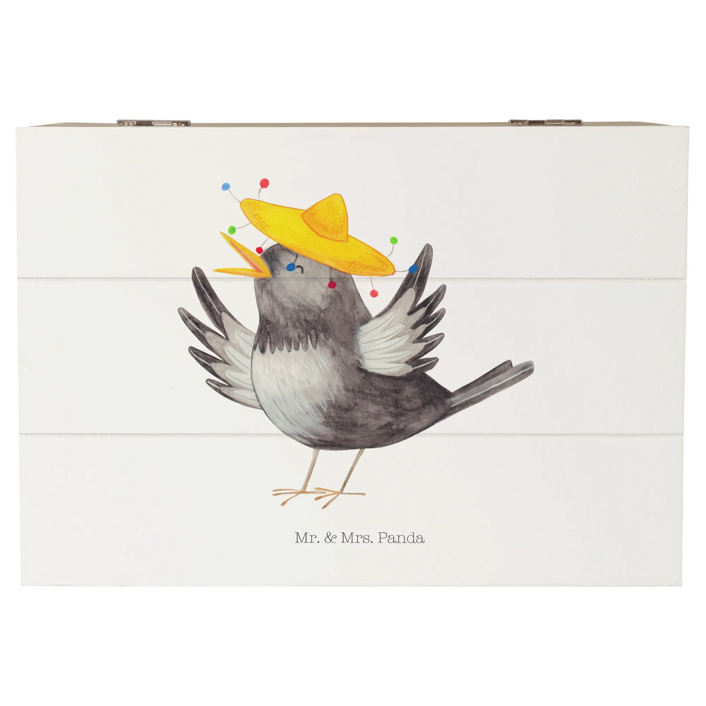 Holzkiste Rabe Sombrero Truhe, Geschenkdose, Erinnerungsbox, Aufbewahrungsbox, Kiste, Schatzkiste, Holzkiste, XXL, Geschenkbox, Schatulle, Dekokiste, Erinnerungskiste, Tiermotive, Gute Laune, lustige Sprüche, Tiere, froh, Vögel, Motivation, Vogel, Rabe, fröhlich sein, Elster, Spruch positiv, Glück Spruch, glücklich sein