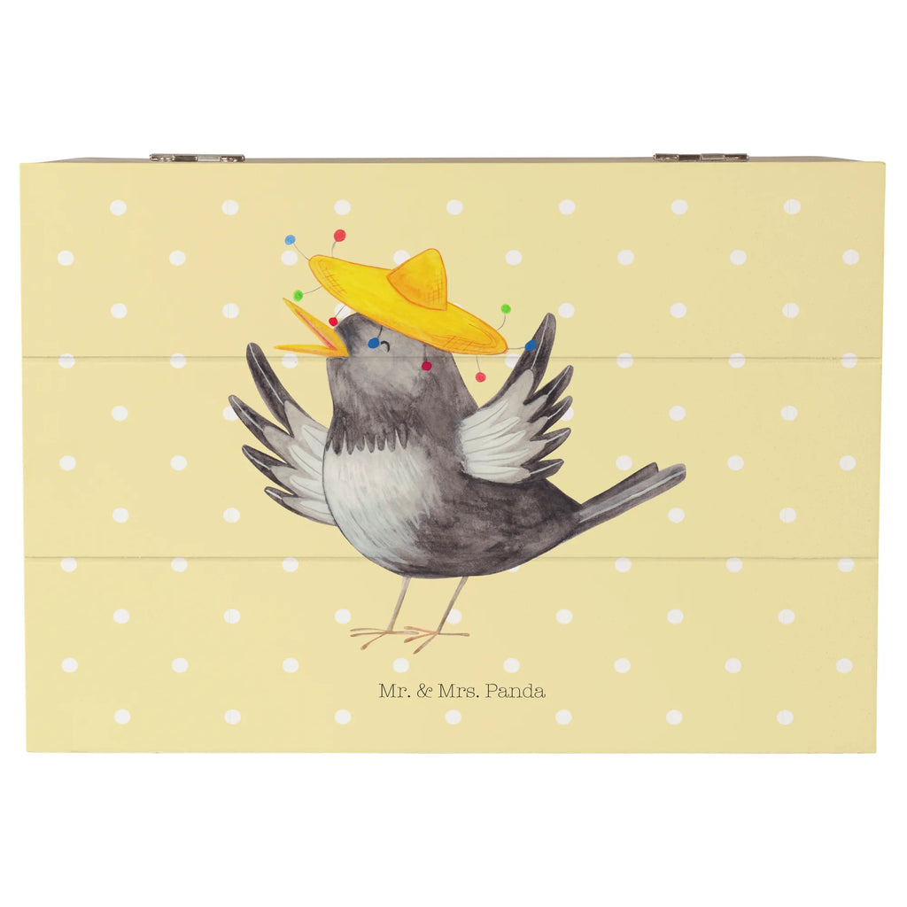 Holzkiste Rabe Sombrero Truhe, Geschenkdose, Erinnerungsbox, Aufbewahrungsbox, Kiste, Schatzkiste, Holzkiste, XXL, Geschenkbox, Schatulle, Dekokiste, Erinnerungskiste, Tiermotive, Gute Laune, lustige Sprüche, Tiere, froh, Vögel, Motivation, Vogel, Rabe, fröhlich sein, Elster, Spruch positiv, Glück Spruch, glücklich sein