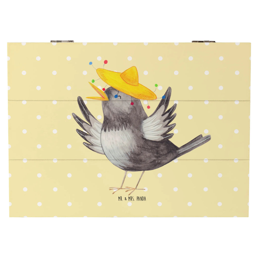 Holzkiste Rabe Sombrero Truhe, Geschenkdose, Erinnerungsbox, Aufbewahrungsbox, Kiste, Schatzkiste, Holzkiste, XXL, Geschenkbox, Schatulle, Dekokiste, Erinnerungskiste, Tiermotive, Gute Laune, lustige Sprüche, Tiere, froh, Vögel, Motivation, Vogel, Rabe, fröhlich sein, Elster, Spruch positiv, Glück Spruch, glücklich sein
