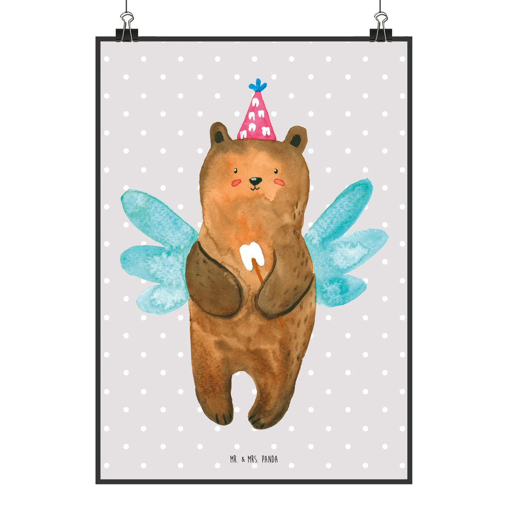 Poster bear tooth fairy Mr. & Mrs. Panda Poster, Bild, Wandposter, Wanddeko, Wanddekoration, Küchenposter, Handgemaltes Poster, Kinderposter, Raumdekoration, Designposter, Kunstdruck, Wanddeko Bild, Poster, Posterdruck, Bär, Teddy, Teddybär, Milchzahn, Fee, Zahnfee, Erster Zahn