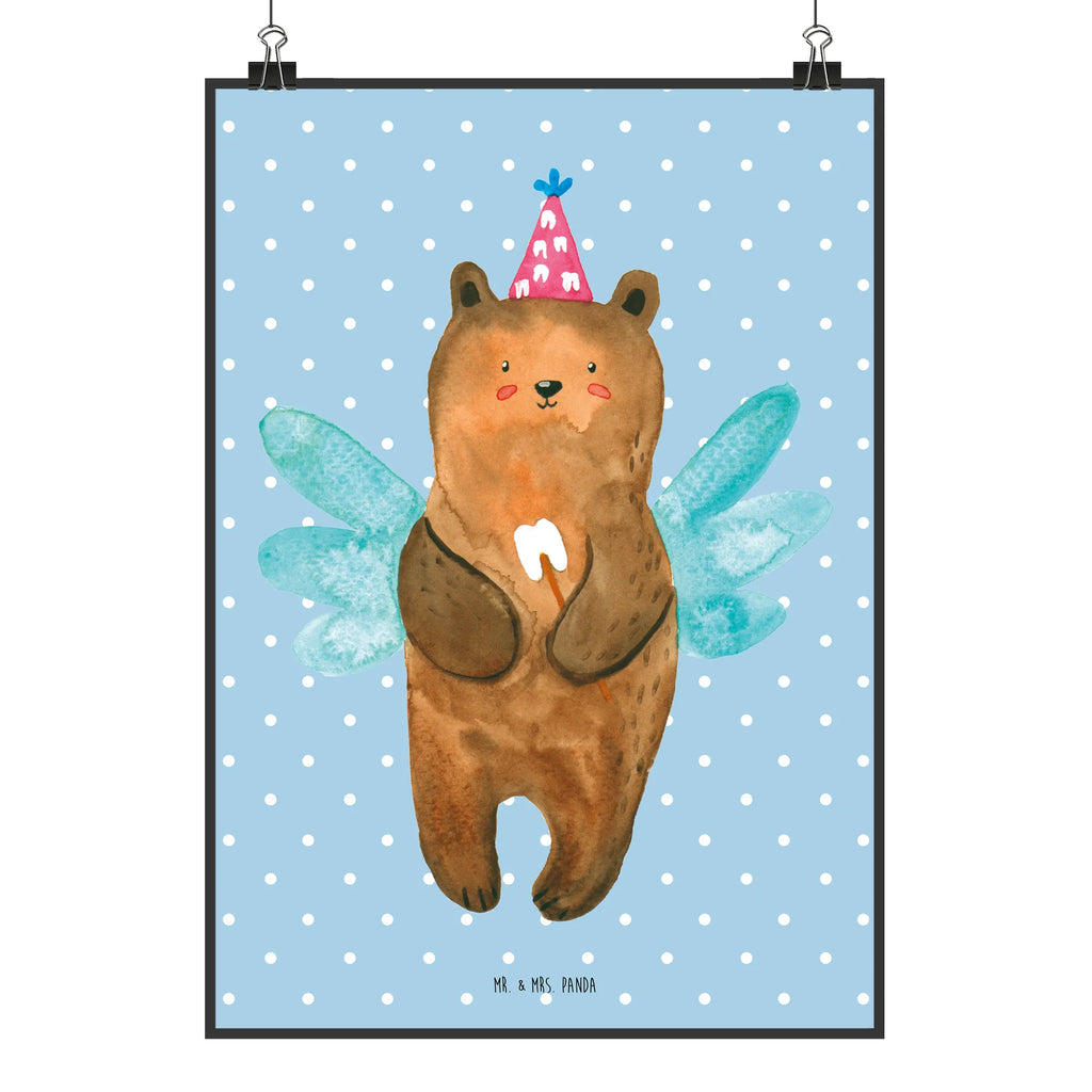 Poster bear tooth fairy Mr. & Mrs. Panda Poster, Bild, Wandposter, Wanddeko, Wanddekoration, Küchenposter, Handgemaltes Poster, Kinderposter, Raumdekoration, Designposter, Kunstdruck, Wanddeko Bild, Poster, Posterdruck, Bär, Teddy, Teddybär, Milchzahn, Fee, Zahnfee, Erster Zahn