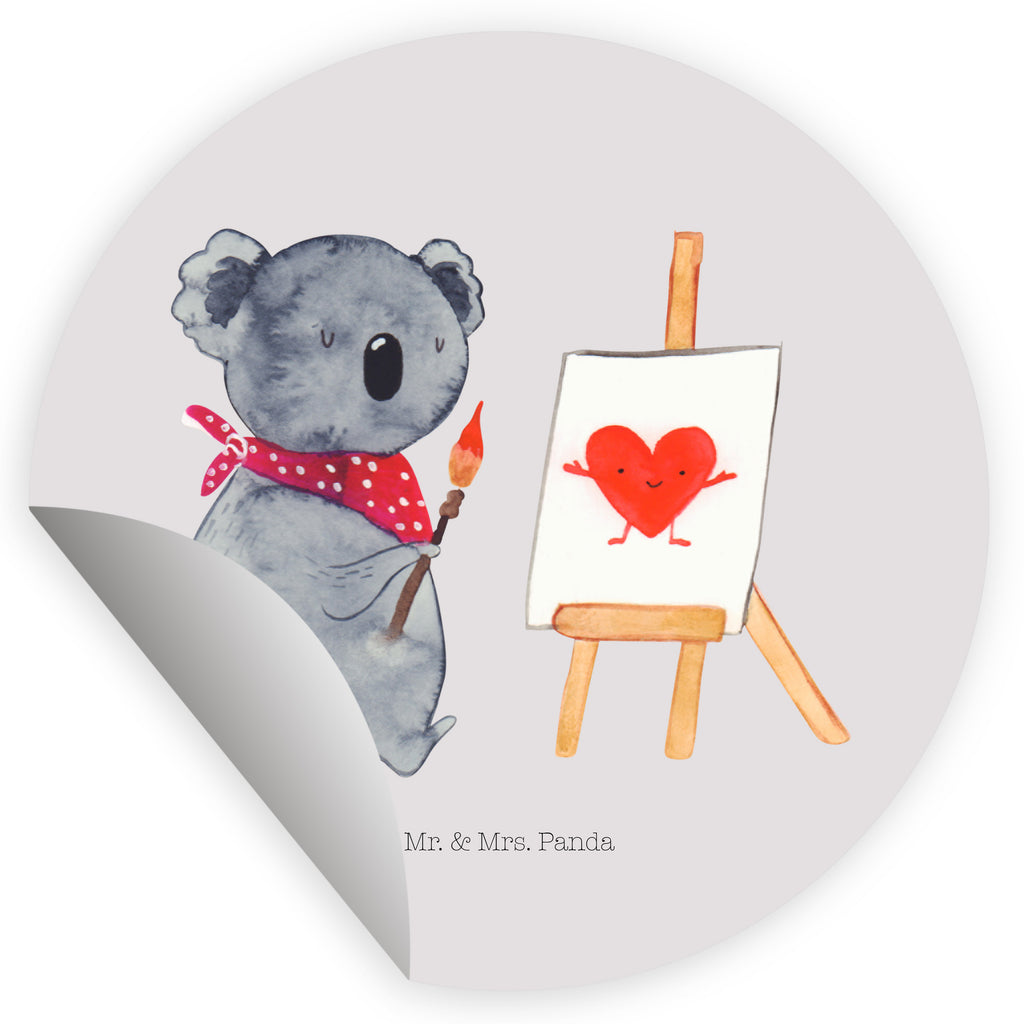 Rund Aufkleber Koala Künstler Sticker, Aufkleber, Etikett, Kinder, rund, Koala, Koalabär, Liebe, Liebensbeweis, Liebesgeschenk, Gefühle, Künstler, zeichnen