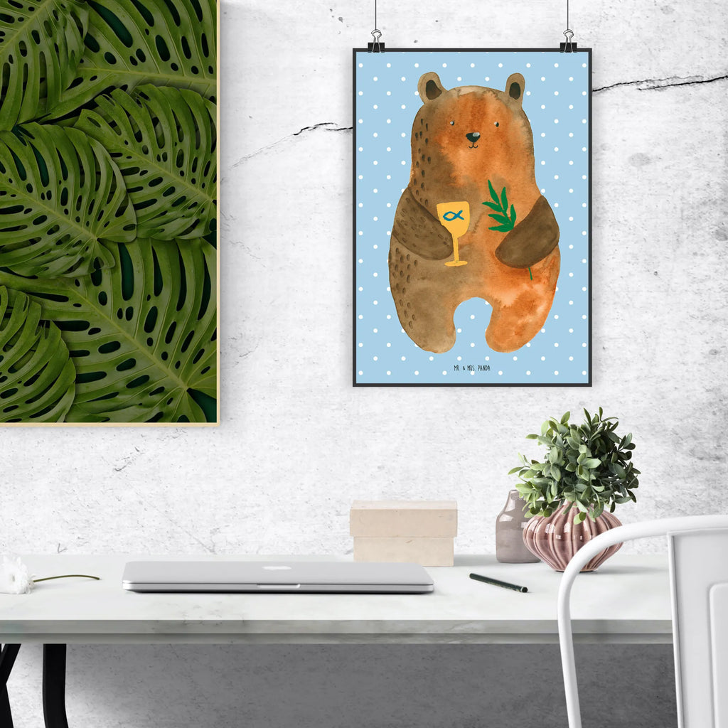 Poster Bär Konfirmation Plakat, Bild für Wand, wanddeko, Wanddeko Bild, kunstdruck poster, Wandbild, Poster, Wandschmuck, Mr. & Mrs. Panda Poster, drucke, Posterdruck, Wandposter, wanddruck, kunst für die wand, Bild, grafikposter, kunstposter, Deko Bild, Wanddekoration, wandkunst, Kunstdruck, Designposter, Teddybär, Bär, Teddy, Gottesdienst, Konfirmation, Kirche, Evangelisch