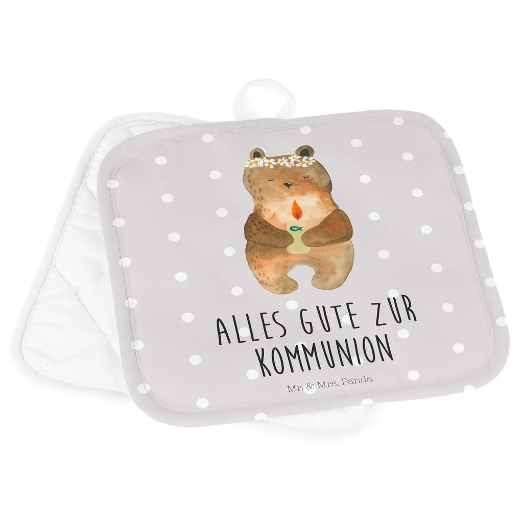 2er Set Topflappen  Bär Kommunion Topfhandschuhe, Topflappenset, Topflappen 2er Set, Topflappen Set, 2er Set Topflappen, Topflappen, Topfuntersetzer, topfhalter, Bär, Teddy, Teddybär, Taufkerze, Kommunion, Gottes Segen, Katholisch