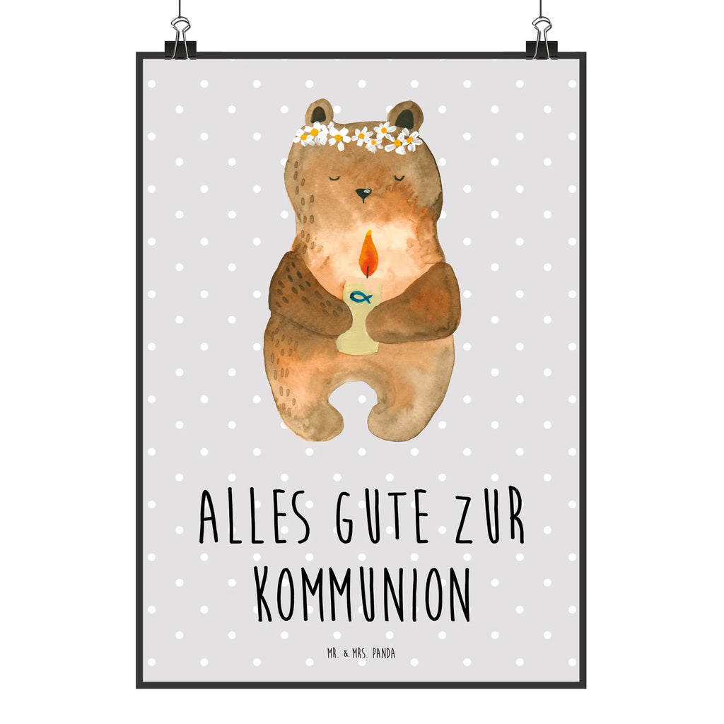 Poster Bär Kommunion kunstdruck poster, Designposter, grafikposter, Bild, Kunstdruck, Plakat, Mr. & Mrs. Panda Poster, Wandschmuck, Deko Bild, wanddeko, Wandbild, wandkunst, drucke, Wandposter, kunstposter, Wanddekoration, Bild für Wand, wanddruck, kunst für die wand, Poster, Posterdruck, Wanddeko Bild, Teddybär, Bär, Teddy, Taufkerze, Katholisch, Kommunion, Gottes Segen