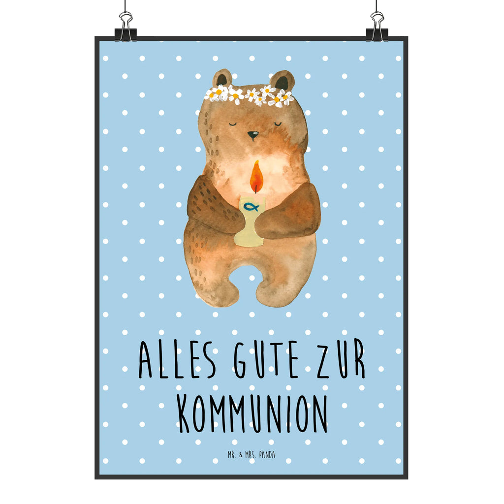 Poster Bär Kommunion kunstdruck poster, Designposter, grafikposter, Bild, Kunstdruck, Plakat, Mr. & Mrs. Panda Poster, Wandschmuck, Deko Bild, wanddeko, Wandbild, wandkunst, drucke, Wandposter, kunstposter, Wanddekoration, Bild für Wand, wanddruck, kunst für die wand, Poster, Posterdruck, Wanddeko Bild, Teddybär, Bär, Teddy, Taufkerze, Katholisch, Kommunion, Gottes Segen