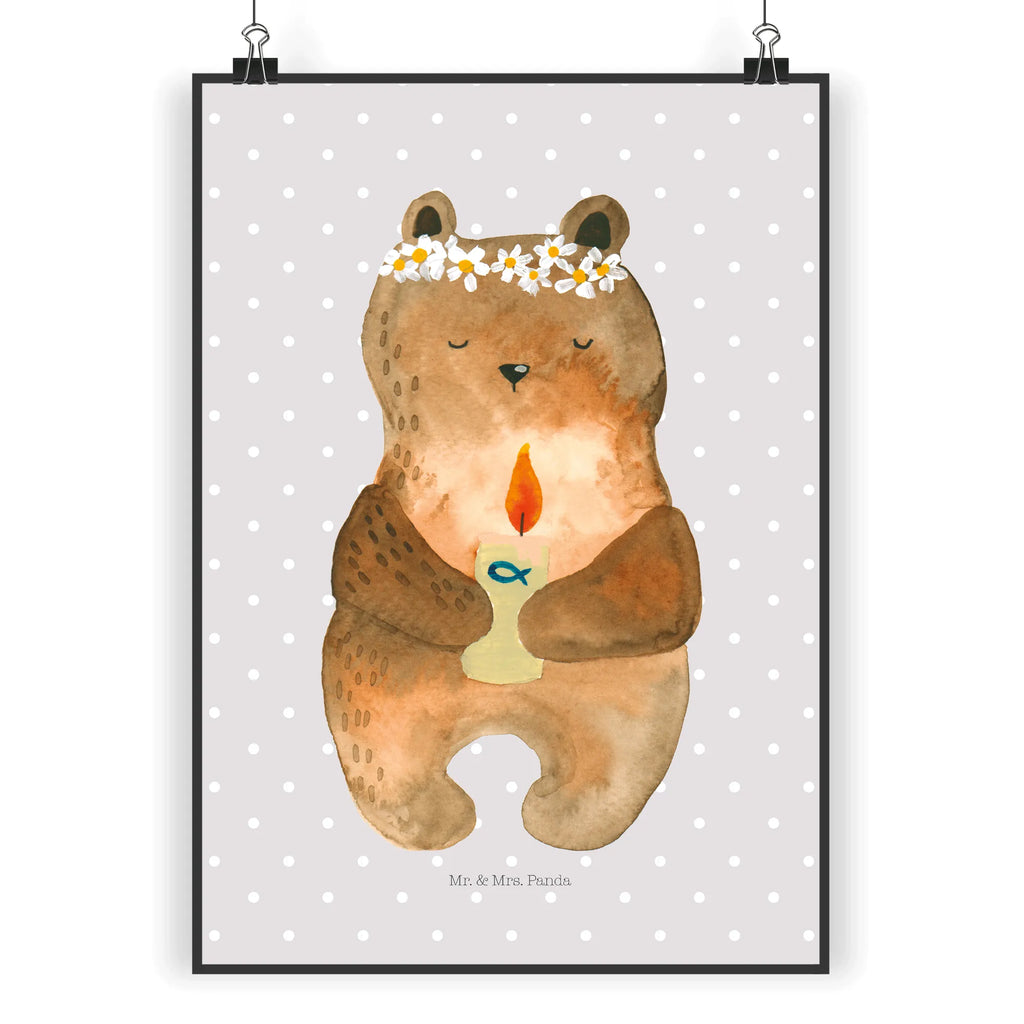 Poster Bär Kommunion kunstdruck poster, Designposter, grafikposter, Bild, Kunstdruck, Plakat, Mr. & Mrs. Panda Poster, Wandschmuck, Deko Bild, wanddeko, Wandbild, wandkunst, drucke, Wandposter, kunstposter, Wanddekoration, Bild für Wand, wanddruck, kunst für die wand, Poster, Posterdruck, Wanddeko Bild, Teddybär, Bär, Teddy, Taufkerze, Katholisch, Kommunion, Gottes Segen
