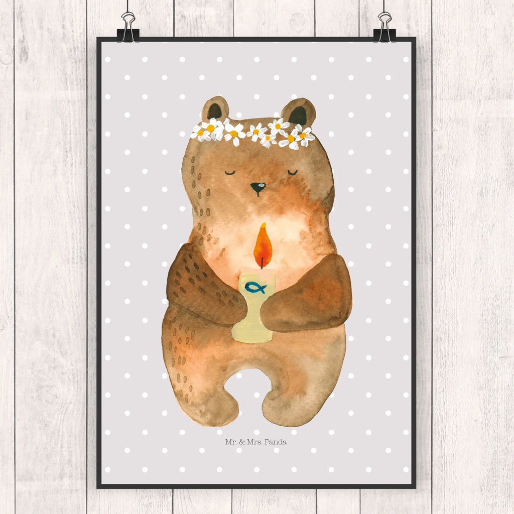 Poster Bär Kommunion kunstdruck poster, Designposter, grafikposter, Bild, Kunstdruck, Plakat, Mr. & Mrs. Panda Poster, Wandschmuck, Deko Bild, wanddeko, Wandbild, wandkunst, drucke, Wandposter, kunstposter, Wanddekoration, Bild für Wand, wanddruck, kunst für die wand, Poster, Posterdruck, Wanddeko Bild, Teddybär, Bär, Teddy, Taufkerze, Katholisch, Kommunion, Gottes Segen