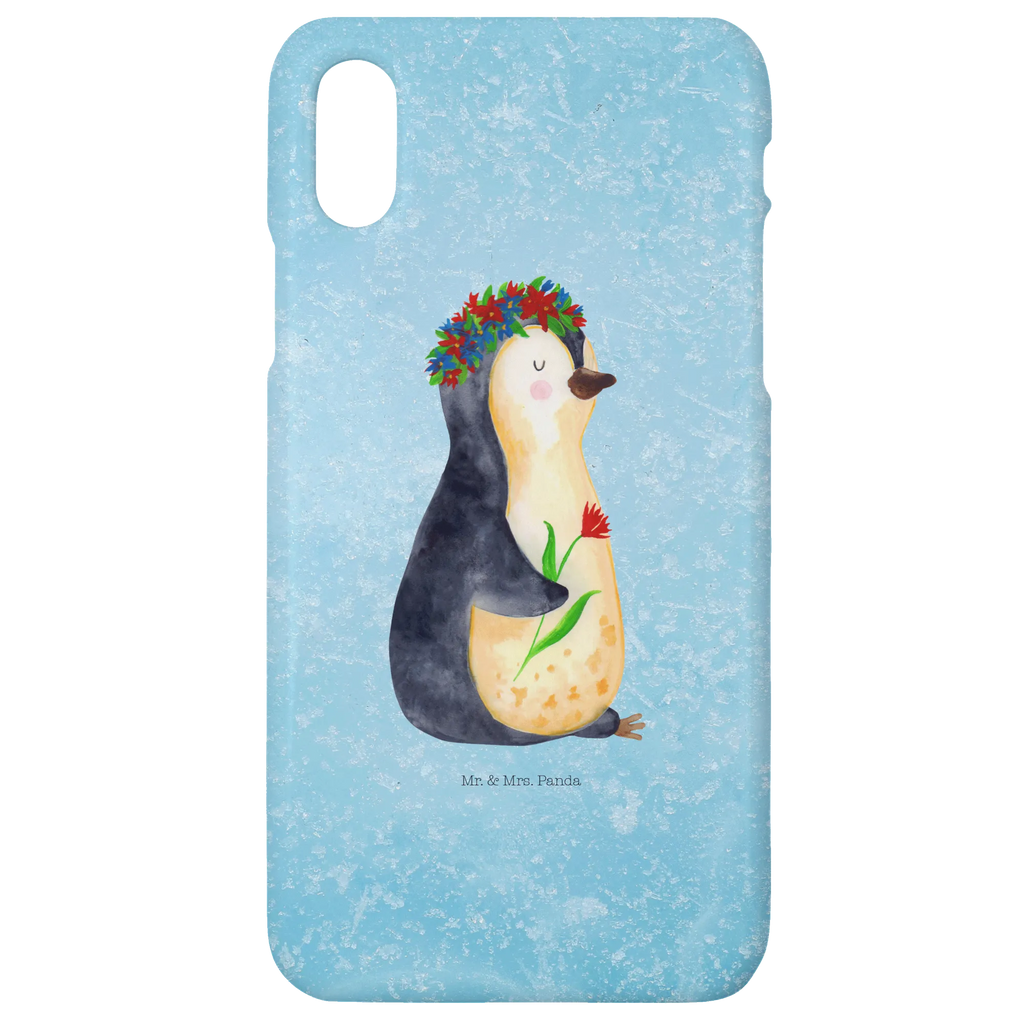Handyhülle Pinguin Blumen Iphone 10, Handy, Iphone X, Handyhülle, Handy Case, Hülle, Cover, Handycover, Pinguin, Liebeskummer, Universum, Geschenkidee, Lebenslust, Ziele, Blumenkranz, Motivation, Leben, Pinguine, Lebensziele, Wünsche
