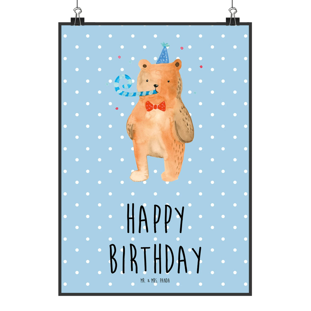 Poster Bär Geburtstag Posterdruck, Mr. & Mrs. Panda Poster, Designposter, Bild, grafikposter, Plakat, drucke, Wanddeko Bild, Poster, kunstdruck poster, Wandposter, Deko Bild, Kunstdruck, Wandschmuck, kunst für die wand, Wandbild, wandkunst, kunstposter, wanddruck, Bild für Wand, wanddeko, Wanddekoration, Teddybär, Bär, Teddy, Glückwunsch, Happy Birthday, Alles Gute, Geburtstag