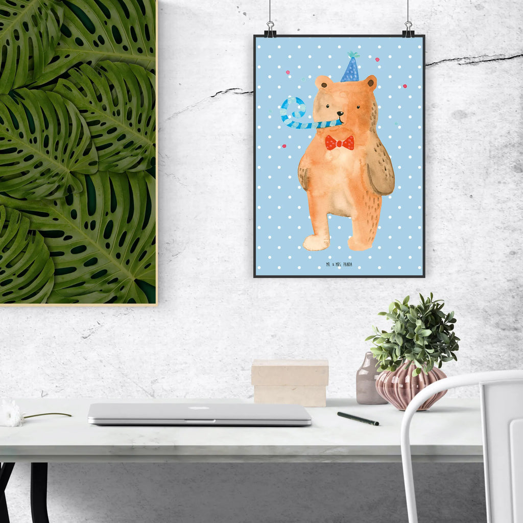 Poster Bär Geburtstag Posterdruck, Mr. & Mrs. Panda Poster, Designposter, Bild, grafikposter, Plakat, drucke, Wanddeko Bild, Poster, kunstdruck poster, Wandposter, Deko Bild, Kunstdruck, Wandschmuck, kunst für die wand, Wandbild, wandkunst, kunstposter, wanddruck, Bild für Wand, wanddeko, Wanddekoration, Teddybär, Bär, Teddy, Glückwunsch, Happy Birthday, Alles Gute, Geburtstag