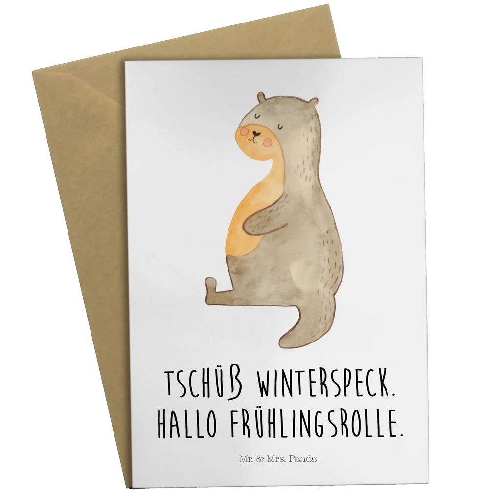 Greetings card otter Belly Klappkarte, Grußkarte, Karte, Ansichtskarten, Geburtstagskarte, Glückwunschkarte, Einladungskarte, Hochzeitskarte, Otter, Fischotter, Seeotter, Otter Seeotter See Otter