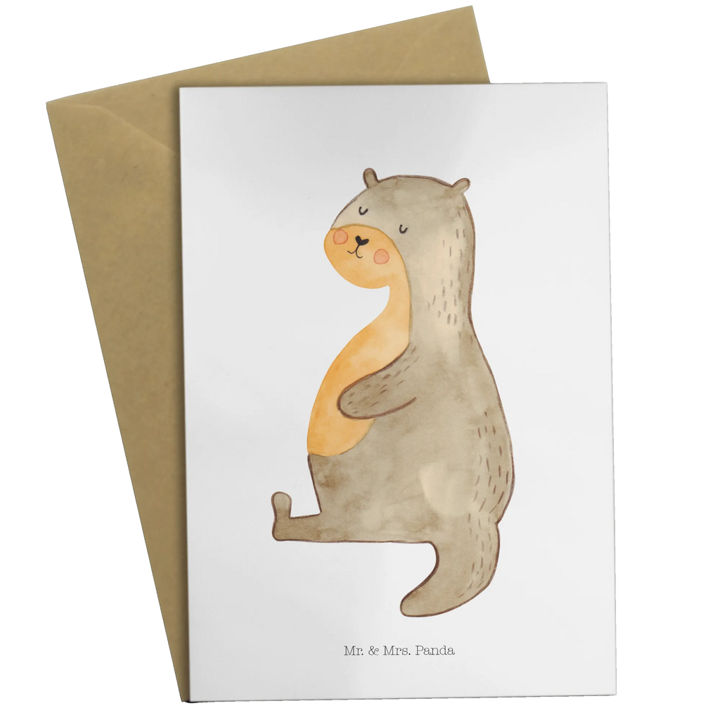 Greetings card otter Belly Klappkarte, Grußkarte, Karte, Ansichtskarten, Geburtstagskarte, Glückwunschkarte, Einladungskarte, Hochzeitskarte, Otter, Fischotter, Seeotter, Otter Seeotter See Otter