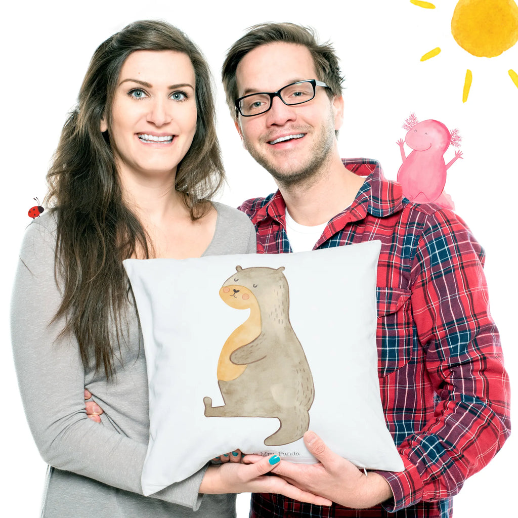 Cushion otter Belly settee, soft, couch, 40 x 40, pillows, bed, bedroom, pillow case, cushion, sofa, pad, fluffy, 40x40, Pillow, otter, marten, sea otter, European otter, water mammal, aquatic animal, baby otter, predator, water, otter gifts, animal lover, gift ideas for animal lovers, animal, mammal, water animal, gifts for people in love, Otter Sea Otter Lake Otter