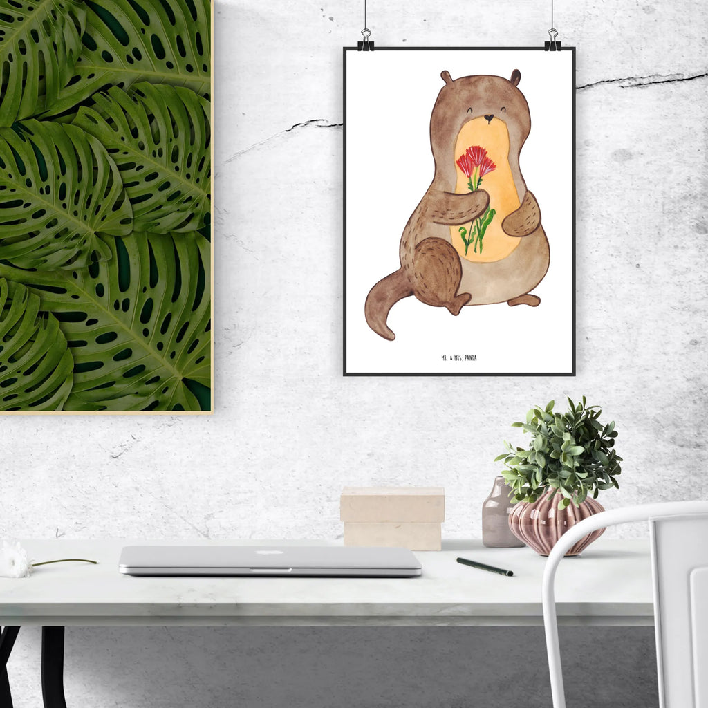 Poster otter Bunch of flowers Deko Bild, Plakat, kunstdruck poster, wanddeko, wandkunst, Mr. & Mrs. Panda Poster, typografie poster, Kunstdruck, wanddruck, drucke, Posterdruck, Poster, Wanddekoration, grafikposter, Design Poster, Wandbild, Wanddeko Bild, kunstposter, Wandschmuck, Bild, Deko Poster, Wandposter, Designposter, Panda Poster, Otter, Fischotter, Seeotter, Otter Seeotter See Otter
