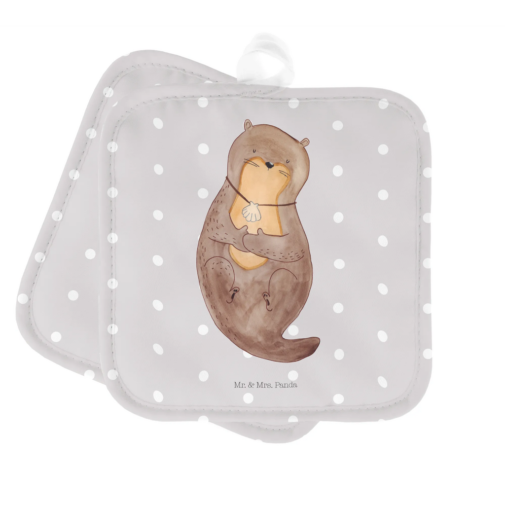 2er Set Topflappen  Otter Muschel Topfuntersetzer, Topfhandschuhe, Topflappen 2er Set, Topflappenset, 2er Set Topflappen, topfhalter, Topflappen Set, Topflappen, Otter, Fischotter, Seeotter, Grübeln, Otterliebe, Motivation, Träumen, Tagträumen, Büro