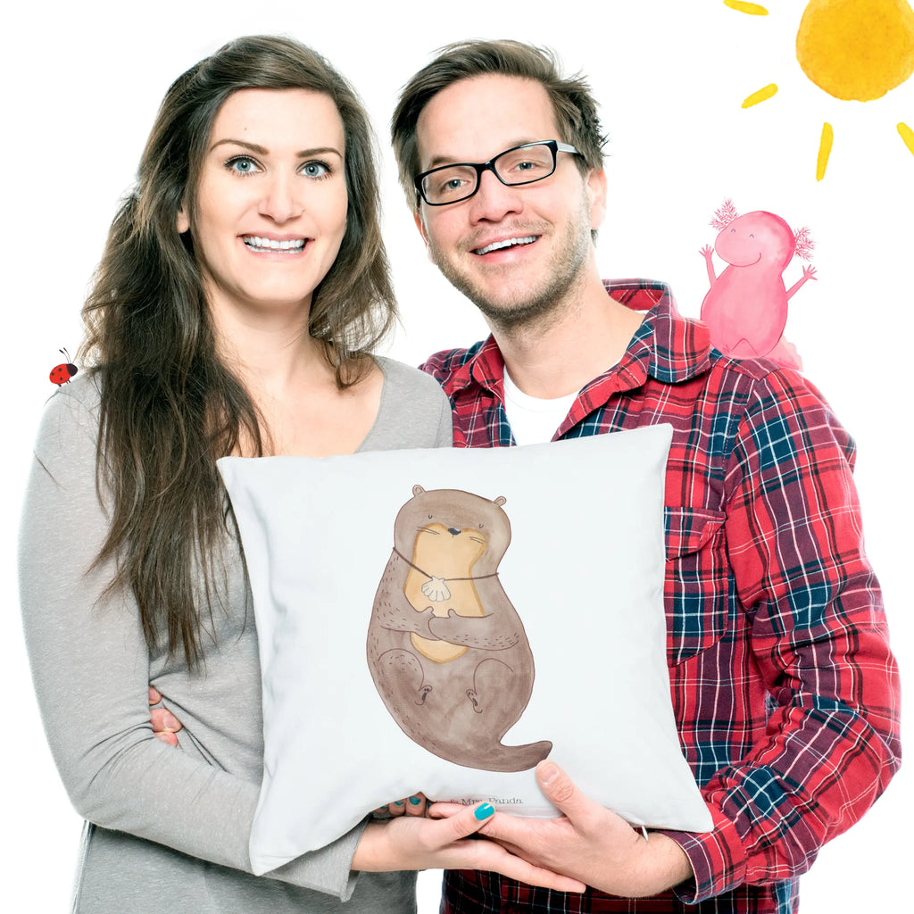 Cushion otter shell settee, Pillow, pillows, sofa, bedroom, pad, soft, fluffy, cushion, 40 x 40, bed, couch, pillow case, 40x40, otter, marten, sea otter, European otter, water mammal, aquatic animal, baby otter, predator, water, otter gifts, animal lover, gift ideas for animal lovers, animal, mammal, water animal, gifts for people in love, daydreaming, office, dreaming, motivation, otter love, brooding